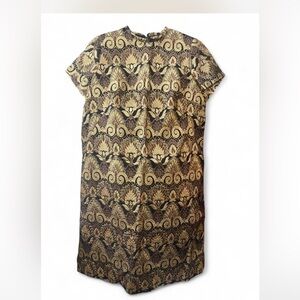 Gold and Black Patterned Dress